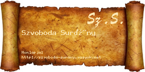Szvoboda Surány névjegykártya
